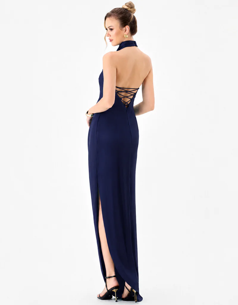 AALIYAH HIGH NECK COWL GOWN B86D0746 - Image 5