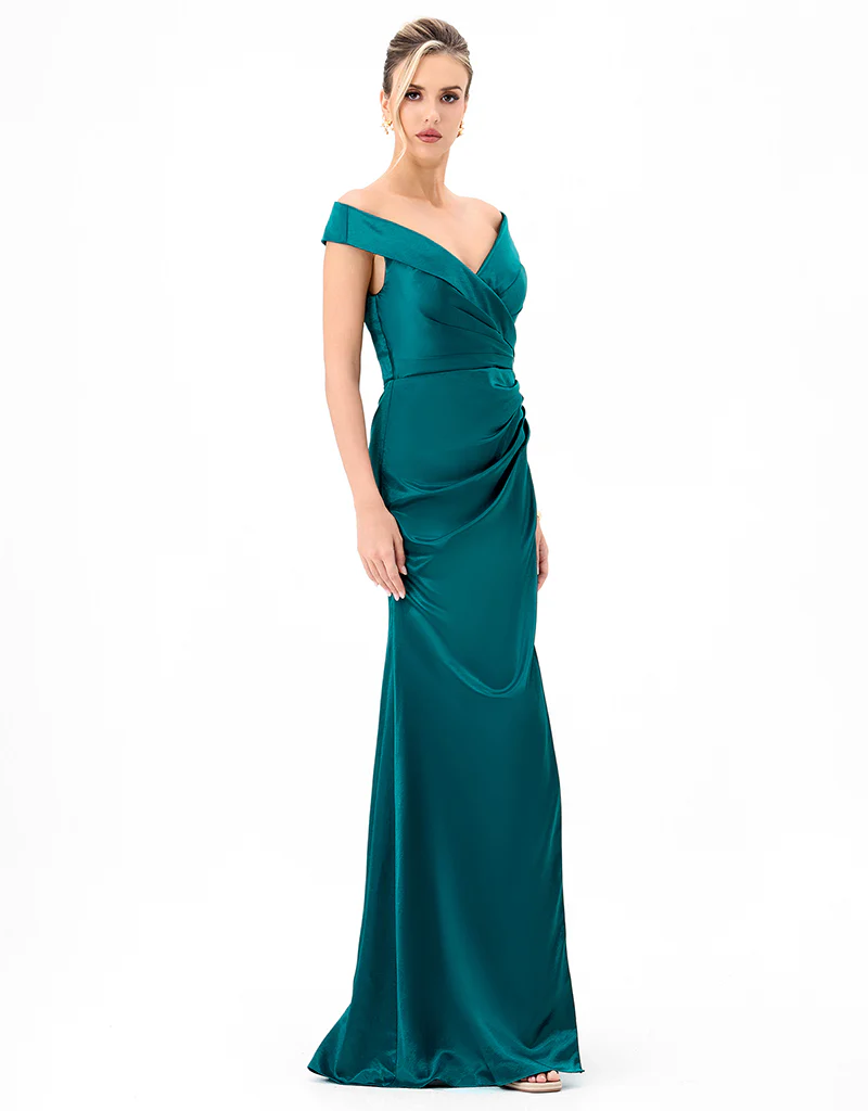 ALIANA OFF SHOULDER GOWN B81D21L - Teal - Image 4