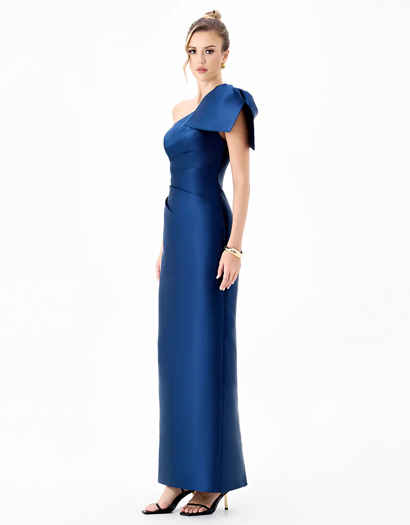 ARAMY ONE SHOULDER BOW GOWN B83D0160 - Navy - Image 5