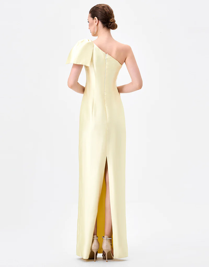 ARAMY ONE SHOULDER BOW GOWN B83D0160 - Yellow - Image 4