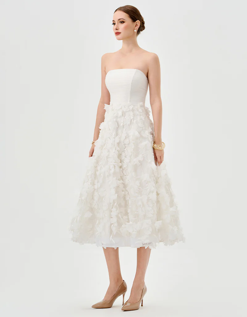 ARYAN STRAPLESS MIDI B82D73S - White - Image 5