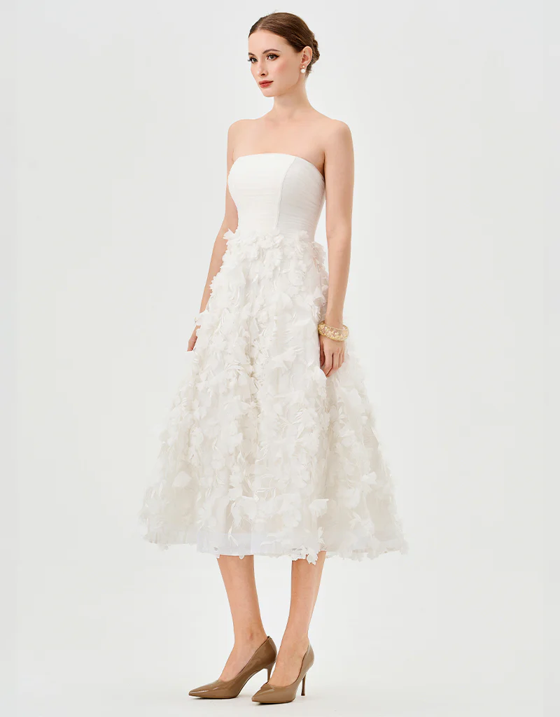 ARYAN STRAPLESS MIDI B82D73S - White - Image 6