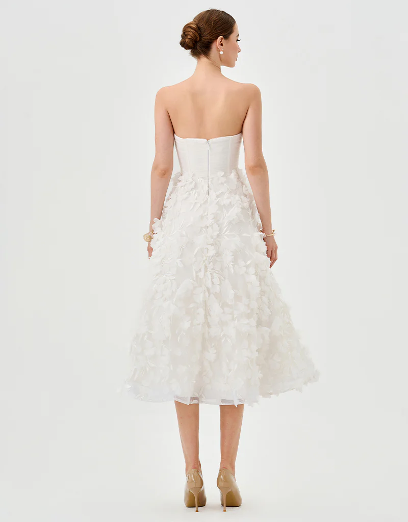 ARYAN STRAPLESS MIDI B82D73S - White - Image 7
