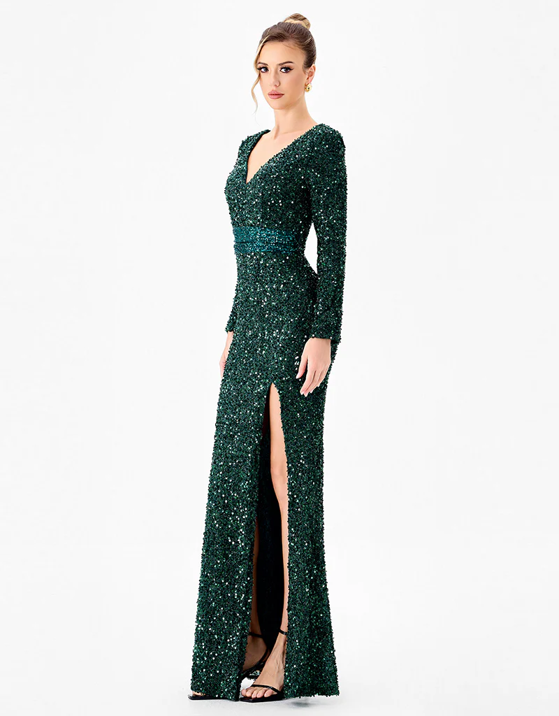 CLYRA SLEEVED SEQUIN MAXI BL86D07247 - Image 3