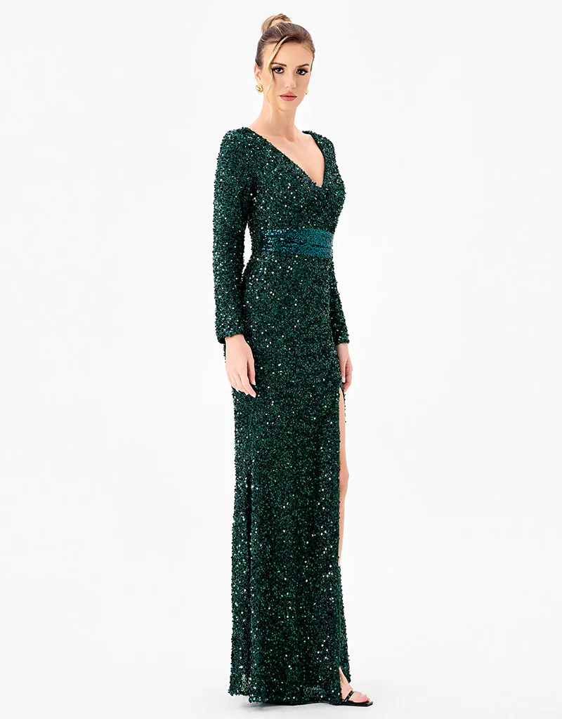 CLYRA SLEEVED SEQUIN MAXI BL86D07247 - Image 4