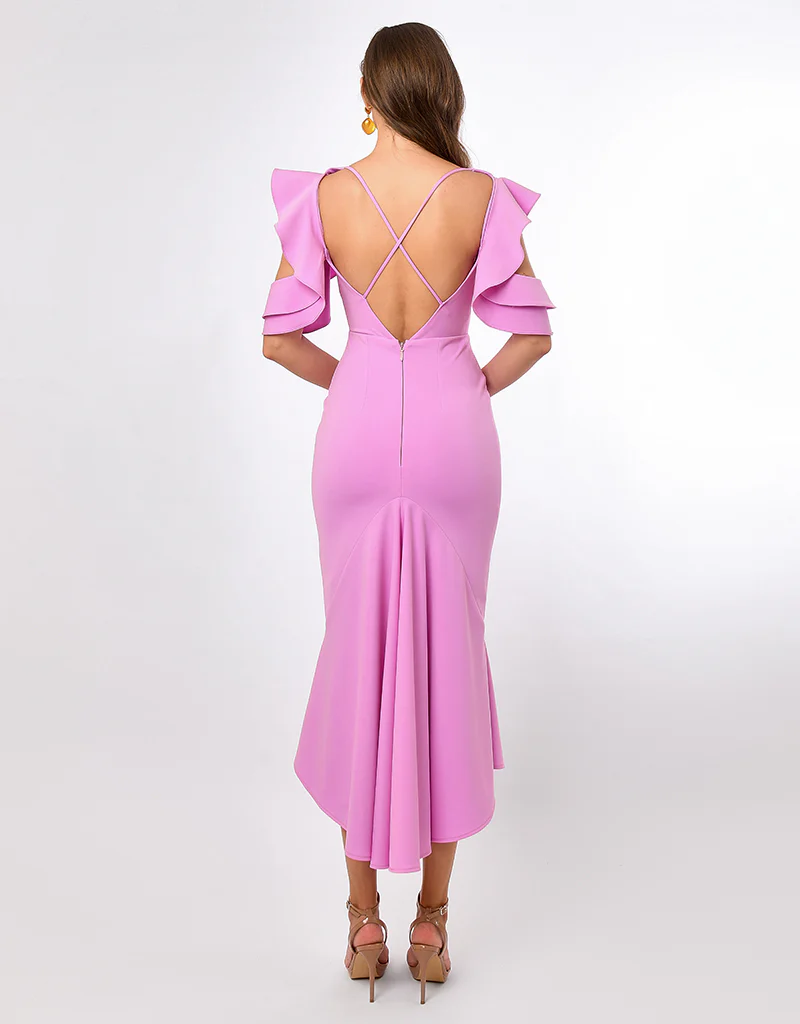 DELMAR FRILL SHOULDER MIDI SAMPLE BL70D63L - Image 5
