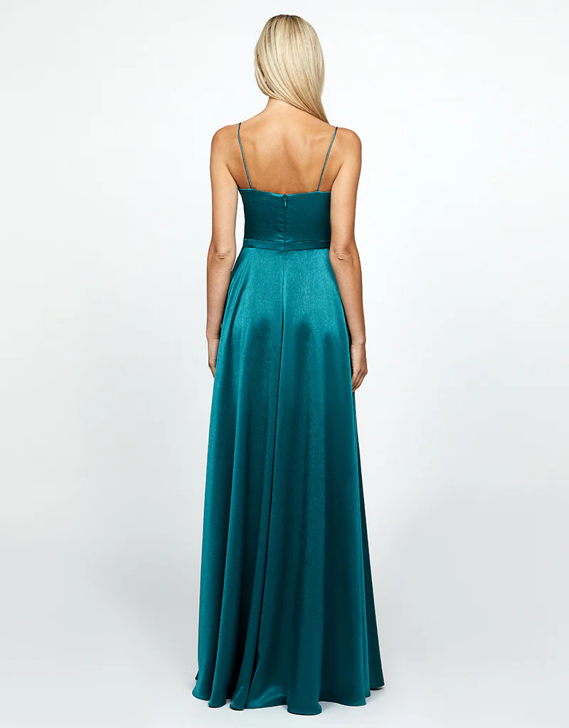 DIAMOND COWL WRAP GOWN B43D11LW - Emerald - Image 4