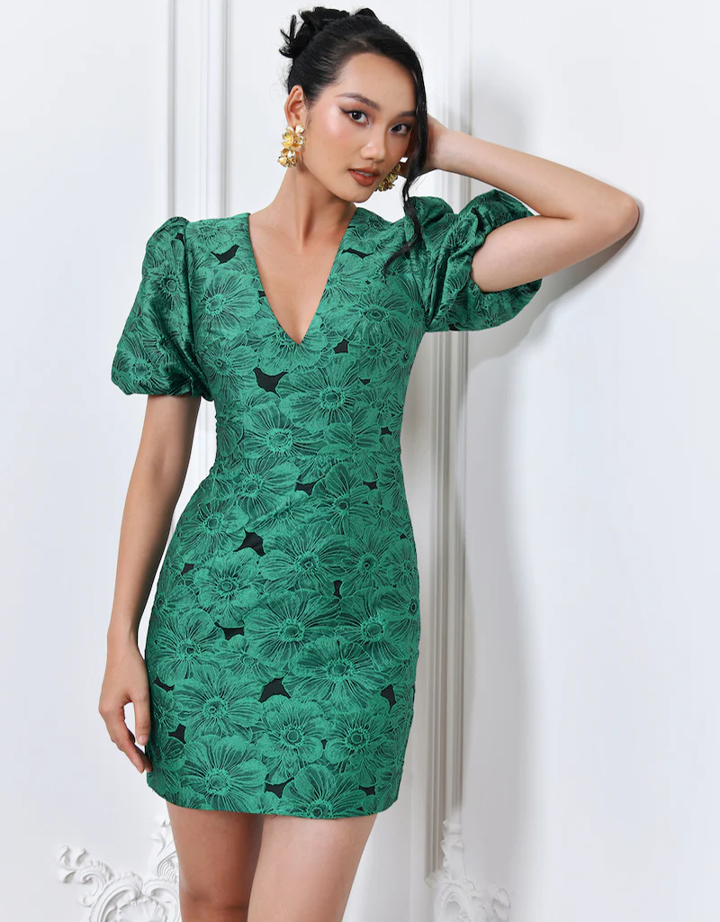 DOVE PUFF SLEEVE MINI BL66D20S - Green - Image 4