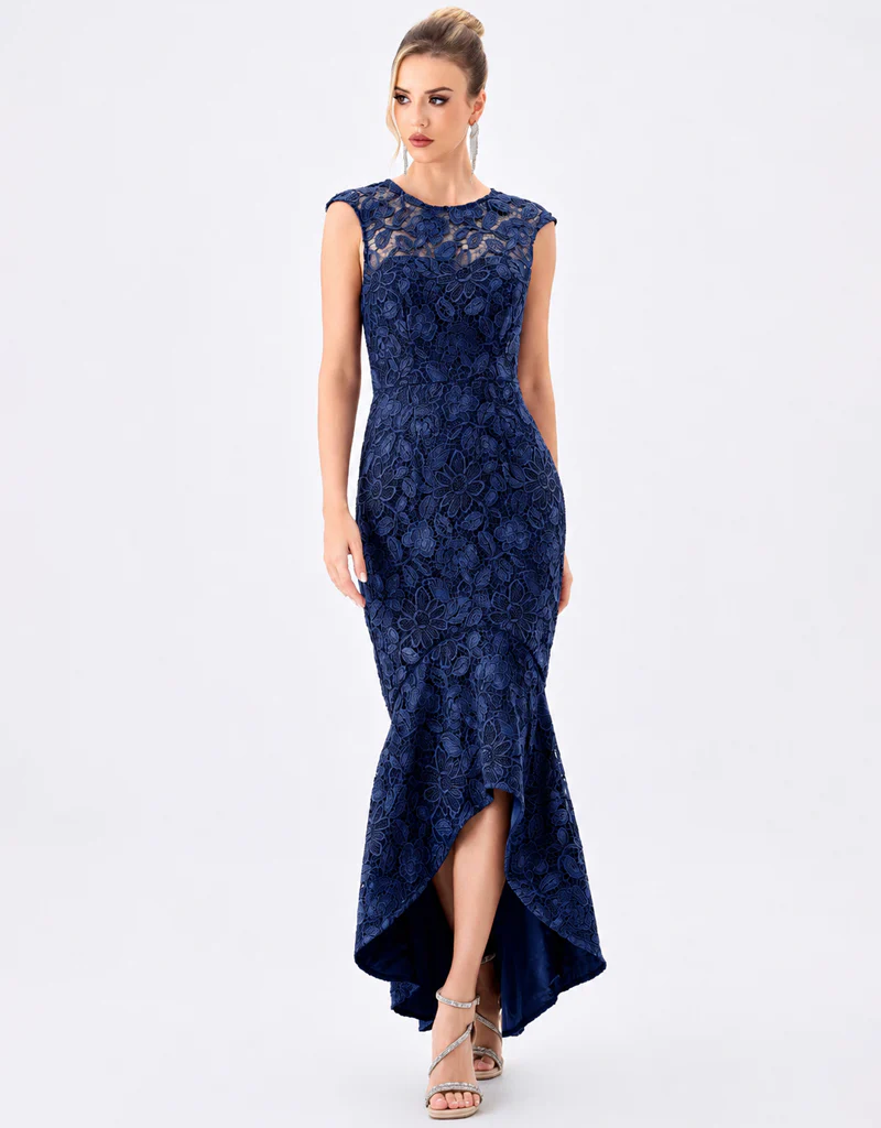 FREIDA LACE HI LO DRESS BL85D0605
