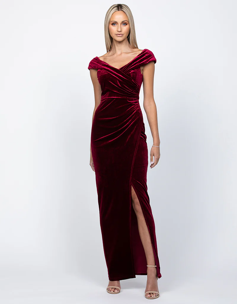 GABBY VELVET MAXI BL55D02L - Dark Berry