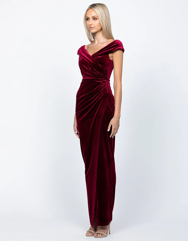 GABBY VELVET MAXI BL55D02L - Dark Berry - Image 3