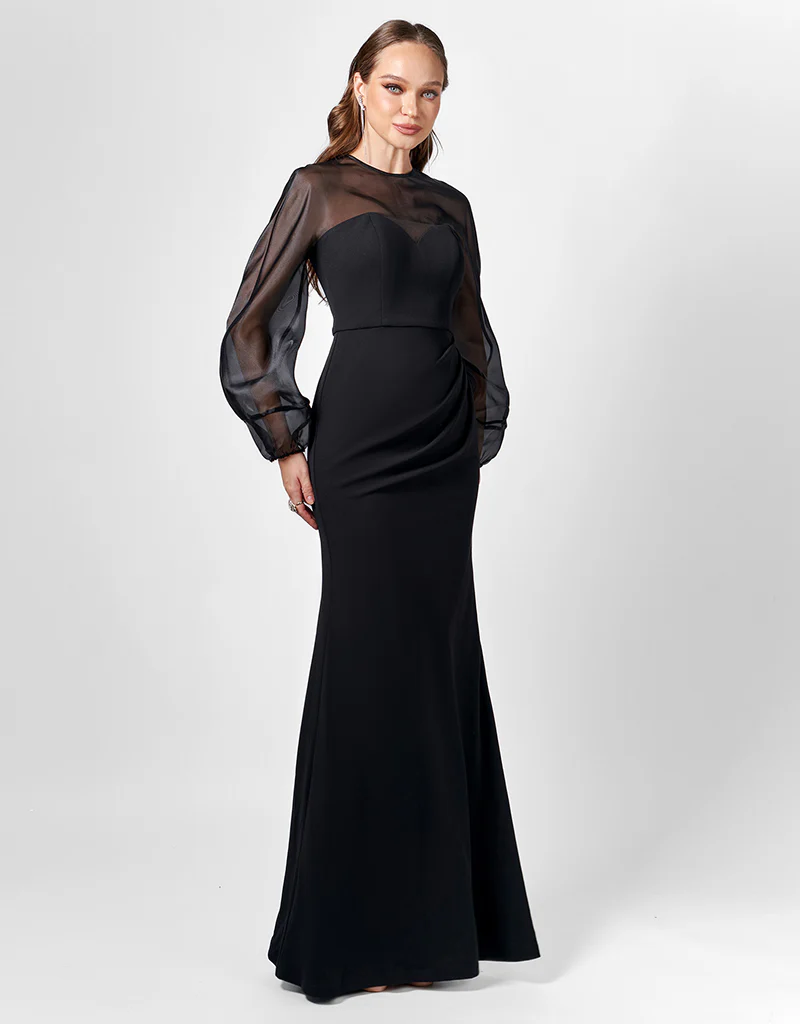 GRACELYNN SHEER SLEEVE MAXI SAMPLE BL75D22L - Image 2