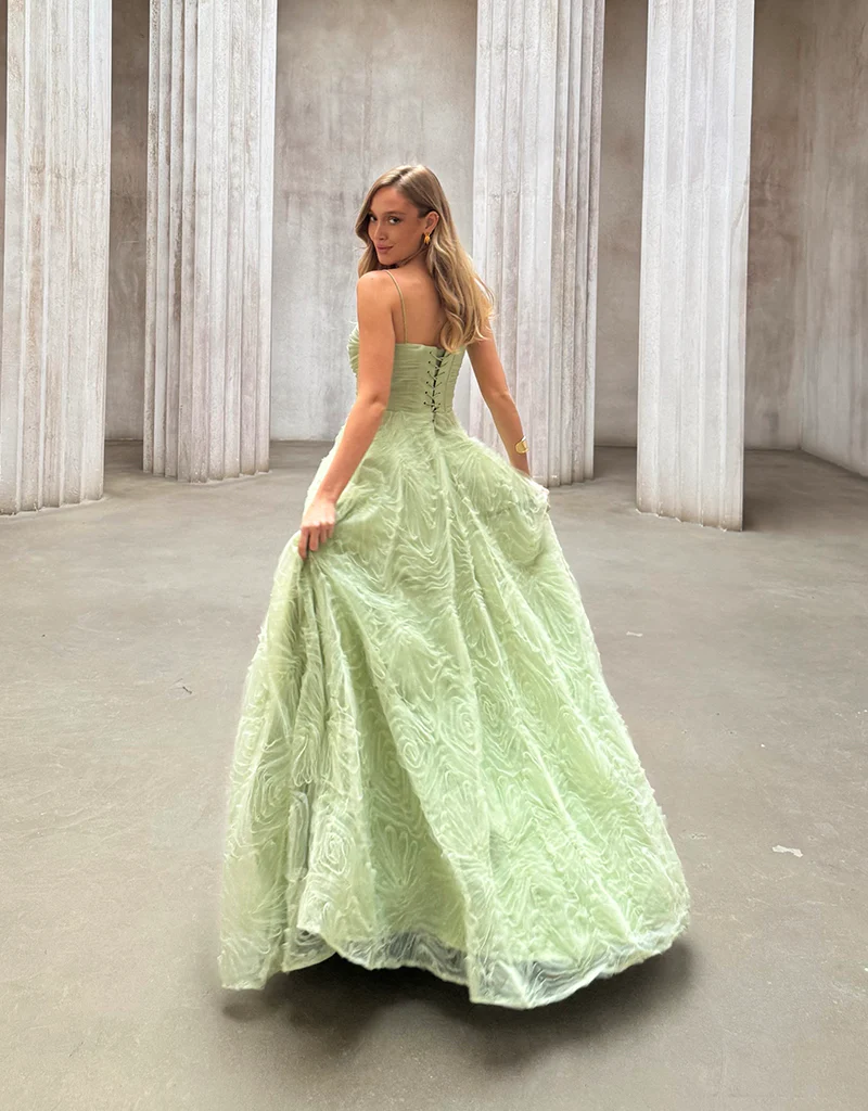 ISADORA TULLE BALL GOWN B82D64L - Pistachio Green - Image 8