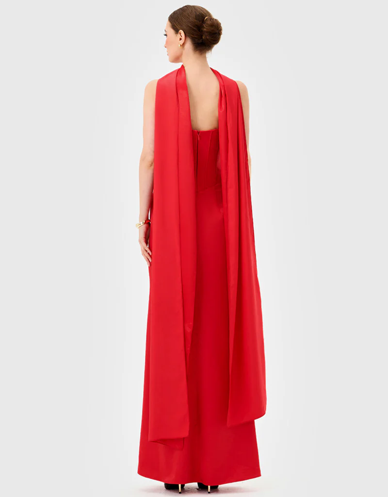 IYLA STRAPLESS CORSET GOWN B81D22L - Red - Image 6