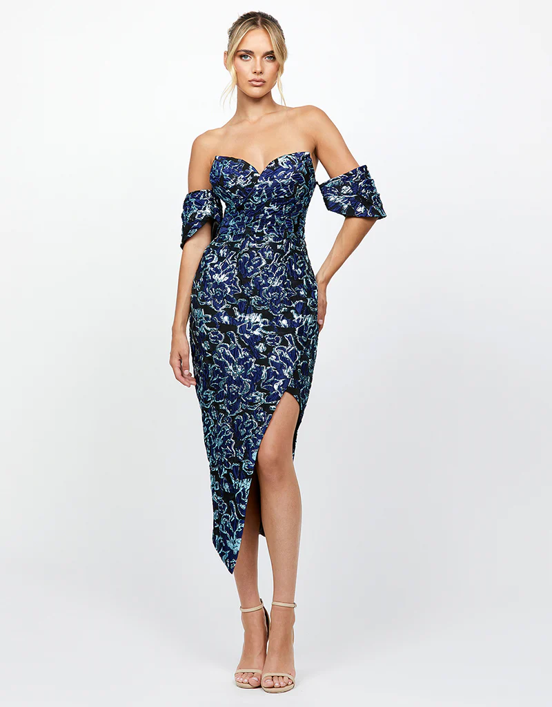 JORDANA JACQUARD MIDI B77D46S - Blue