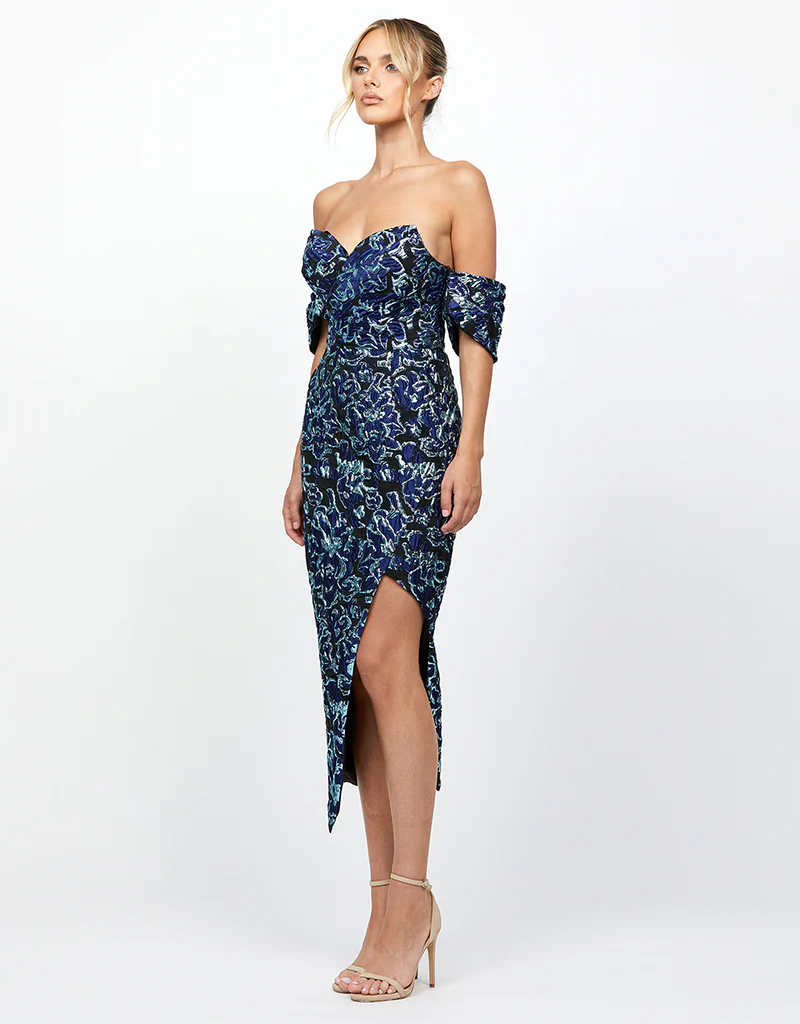 JORDANA JACQUARD MIDI B77D46S - Blue - Image 2