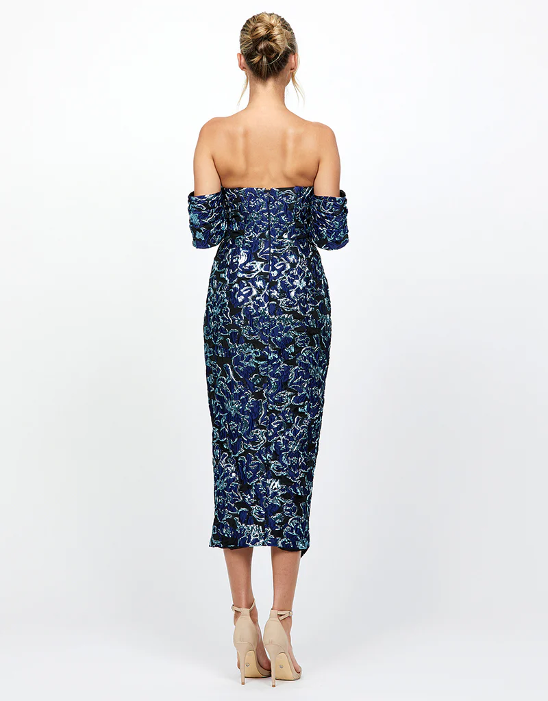 JORDANA JACQUARD MIDI B77D46S - Blue - Image 3