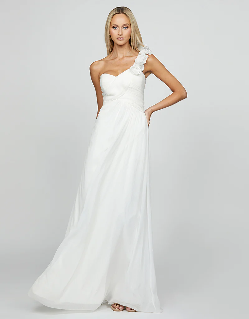 JUDITH ONE SHOULDER ROSETTE GOWN SAMPLE B69D38L - Image 2