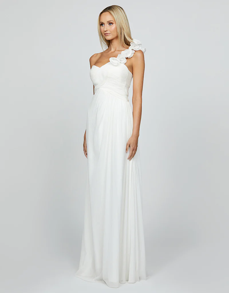 JUDITH ONE SHOULDER ROSETTE GOWN SAMPLE B69D38L - Image 3