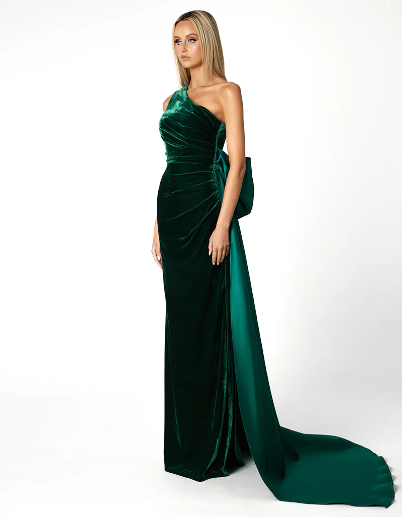 KALISTA ONE SHOULDER GOWN WITH BACK BOW TRAIN B84D0344 - Image 3