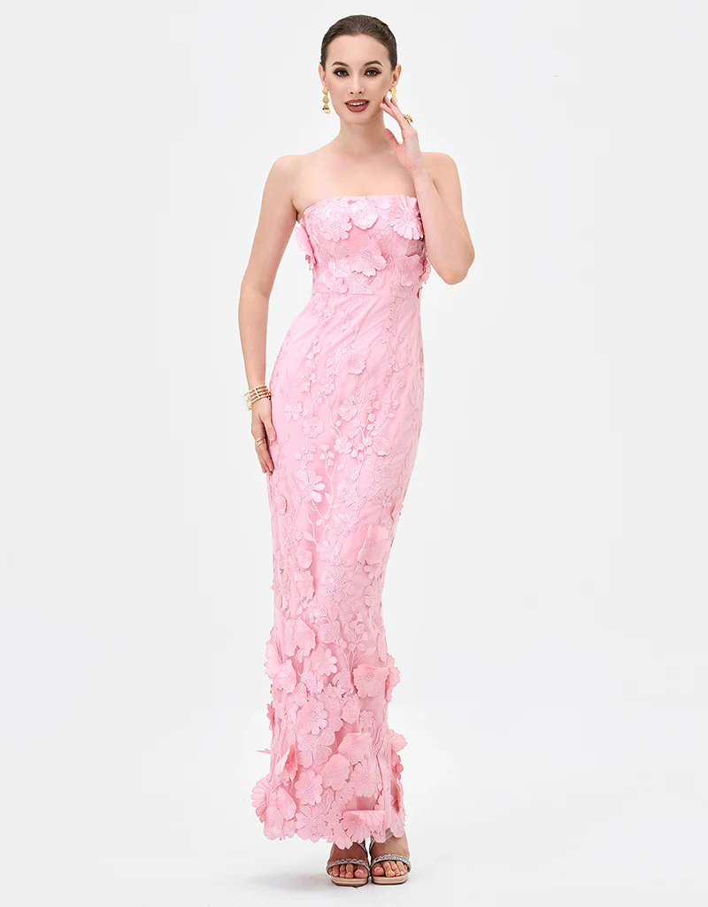 KAREEN STRAPLESS FLORAL MIDAXI BL83D0106 - Pink - Image 2