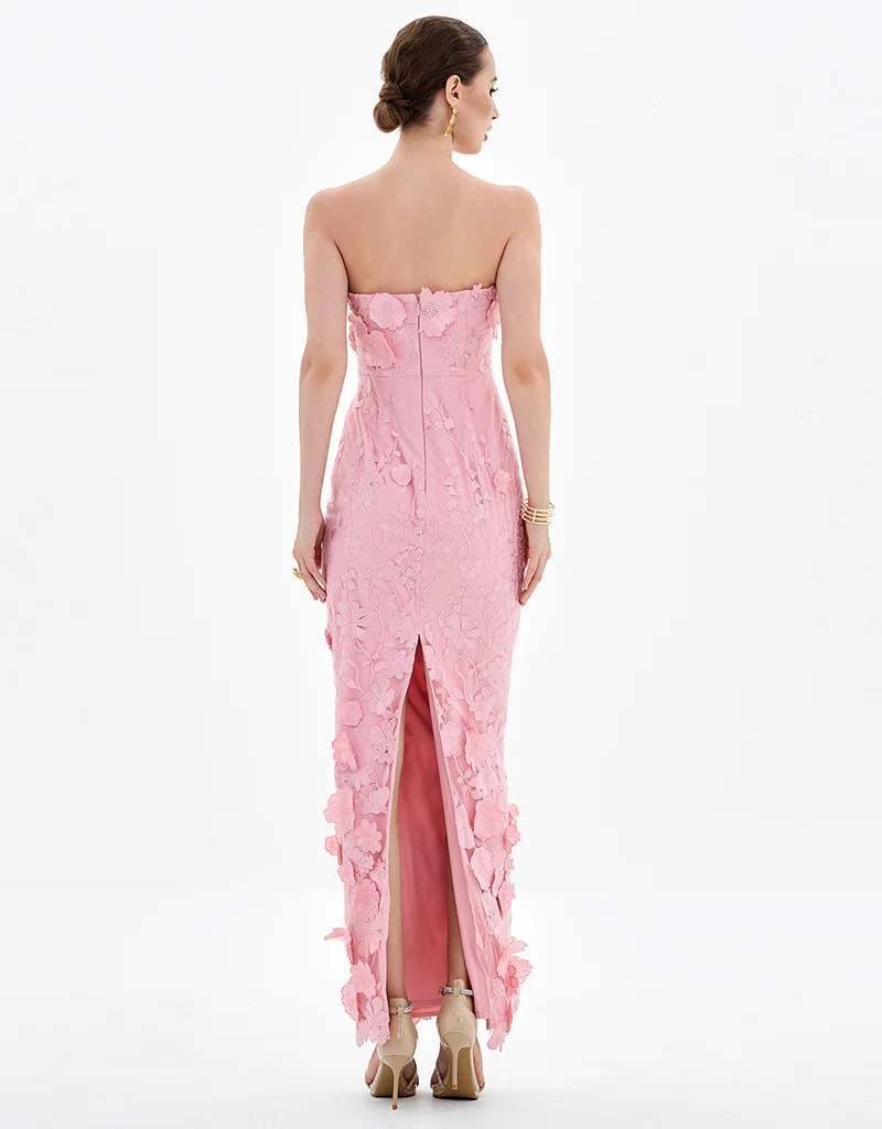 KAREEN STRAPLESS FLORAL MIDAXI BL83D0106 - Pink - Image 4