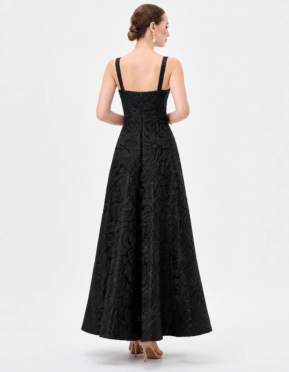 KARINDA SQUARE NECK MIDAXI BL83D0112 - Black - Image 4