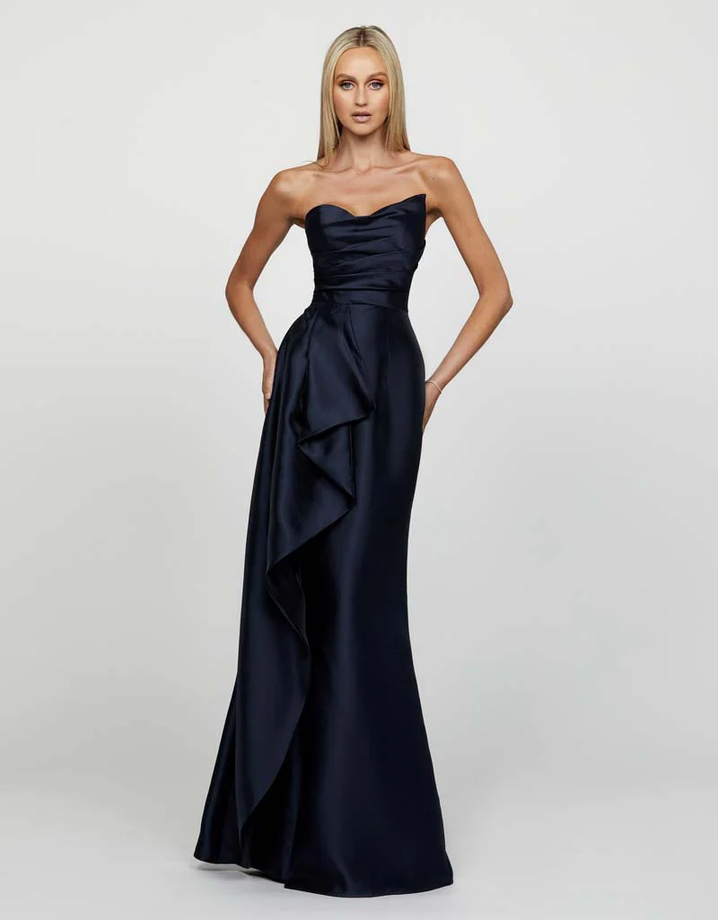 KASERY ASYMMETRIC GOWN B65D20L - Navy