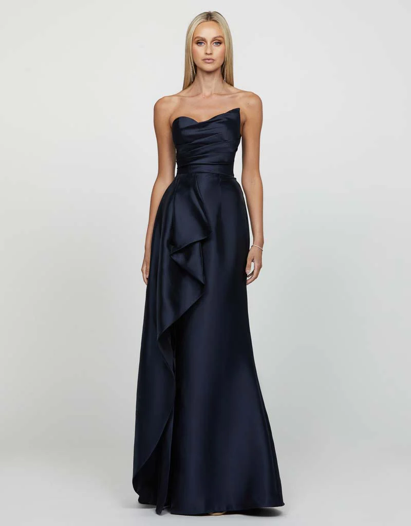 KASERY ASYMMETRIC GOWN B65D20L - Navy - Image 2