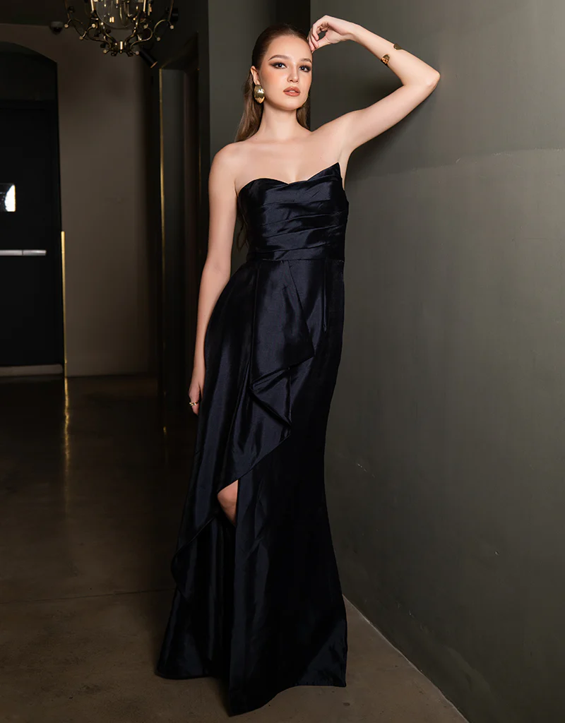 KASERY ASYMMETRIC GOWN B65D20L - Navy - Image 8