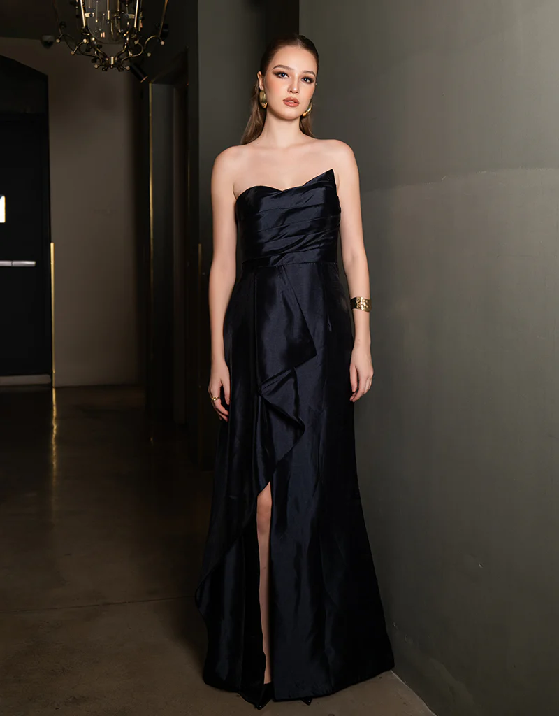 KASERY ASYMMETRIC GOWN B65D20L - Navy - Image 9
