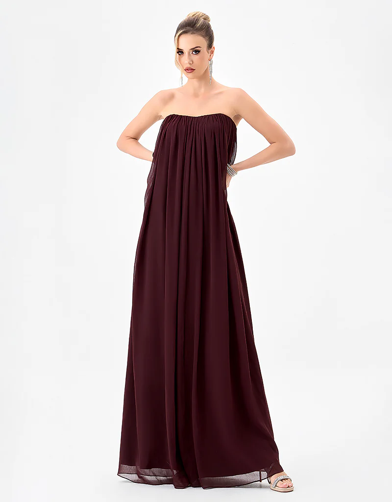 KATHLYN STRAPLESS CHIFFON GOWN B85D0404