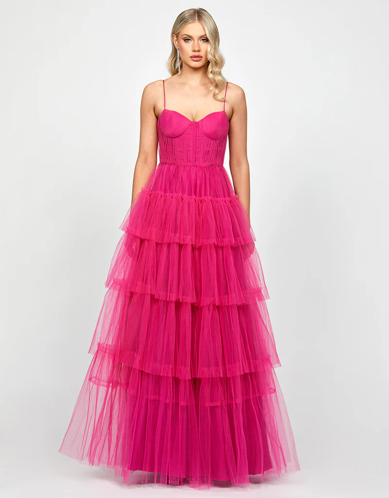 KIANA PLEATED TIERED BALL GOWN B73D09L - Image 3