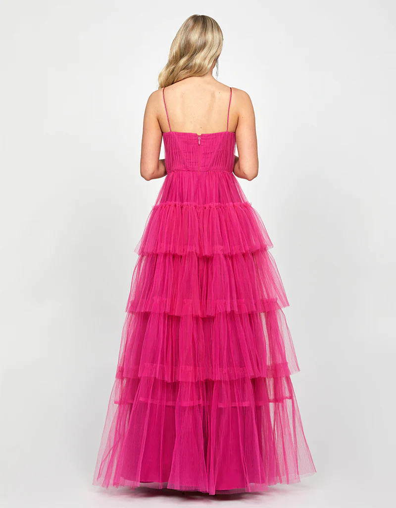 KIANA PLEATED TIERED BALL GOWN B73D09L - Image 5