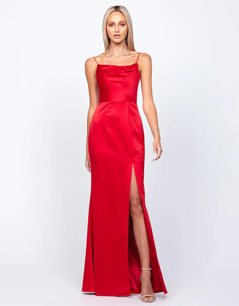 LANA COWL GOWN B42D08L - Red