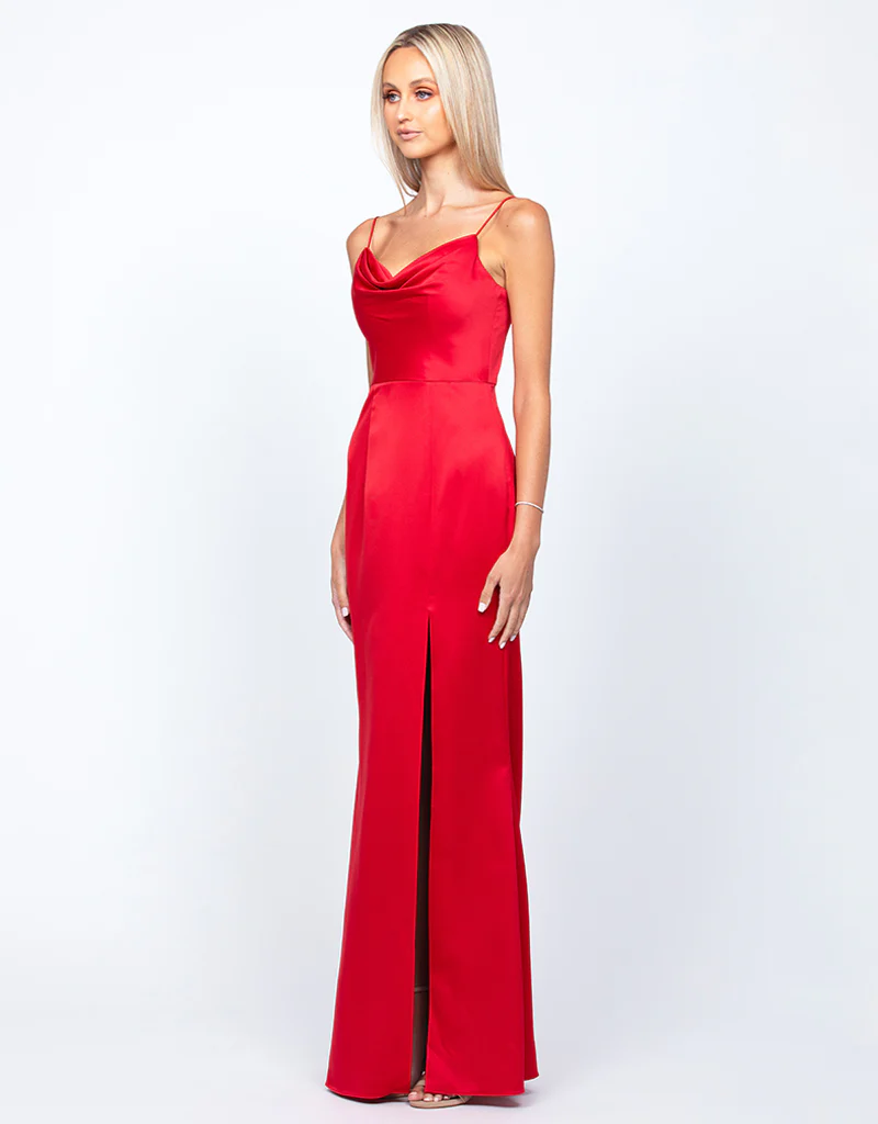 LANA COWL GOWN B42D08L - Red - Image 2