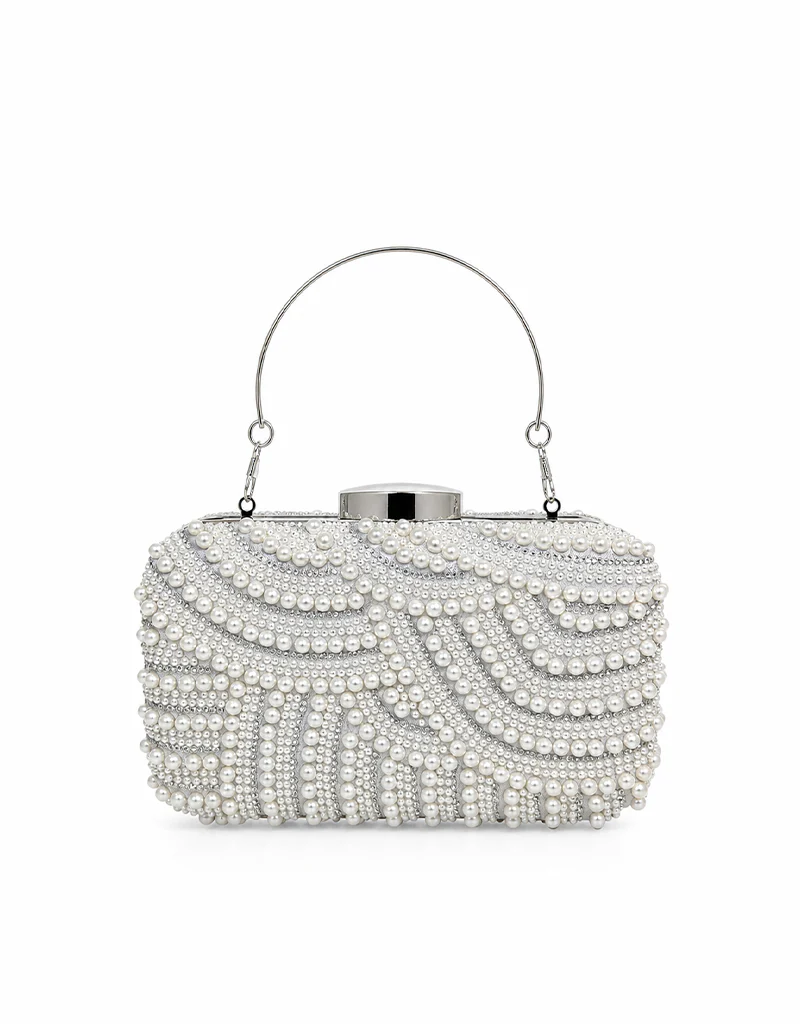 LUMIÈRE PEARL CLUTCH SILVER YXW53 - Image 2