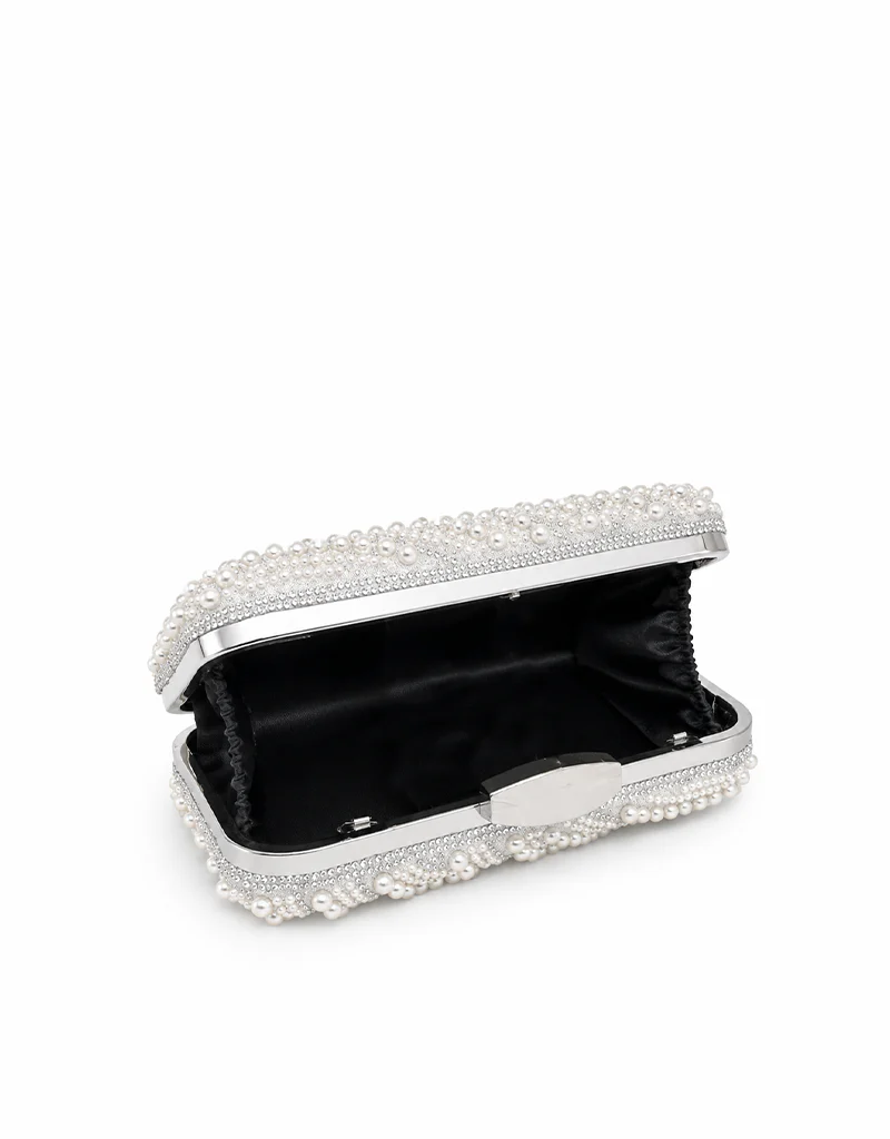 LUMIÈRE PEARL CLUTCH SILVER YXW53 - Image 4
