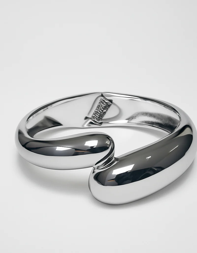 LUNA MELT SCULPTED CUFF SILVER J2511B04S