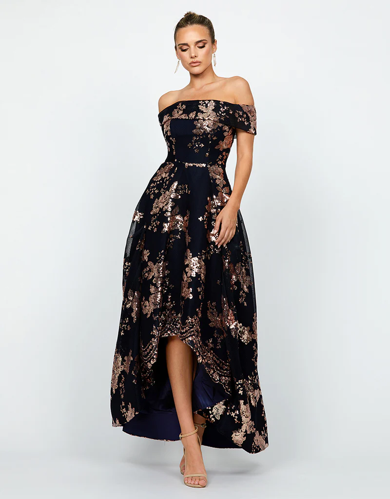 MADE TO ORDER - JESSIE OFF SHOULDER MESH BALL GOWN MTO B33D41HL - Image 4
