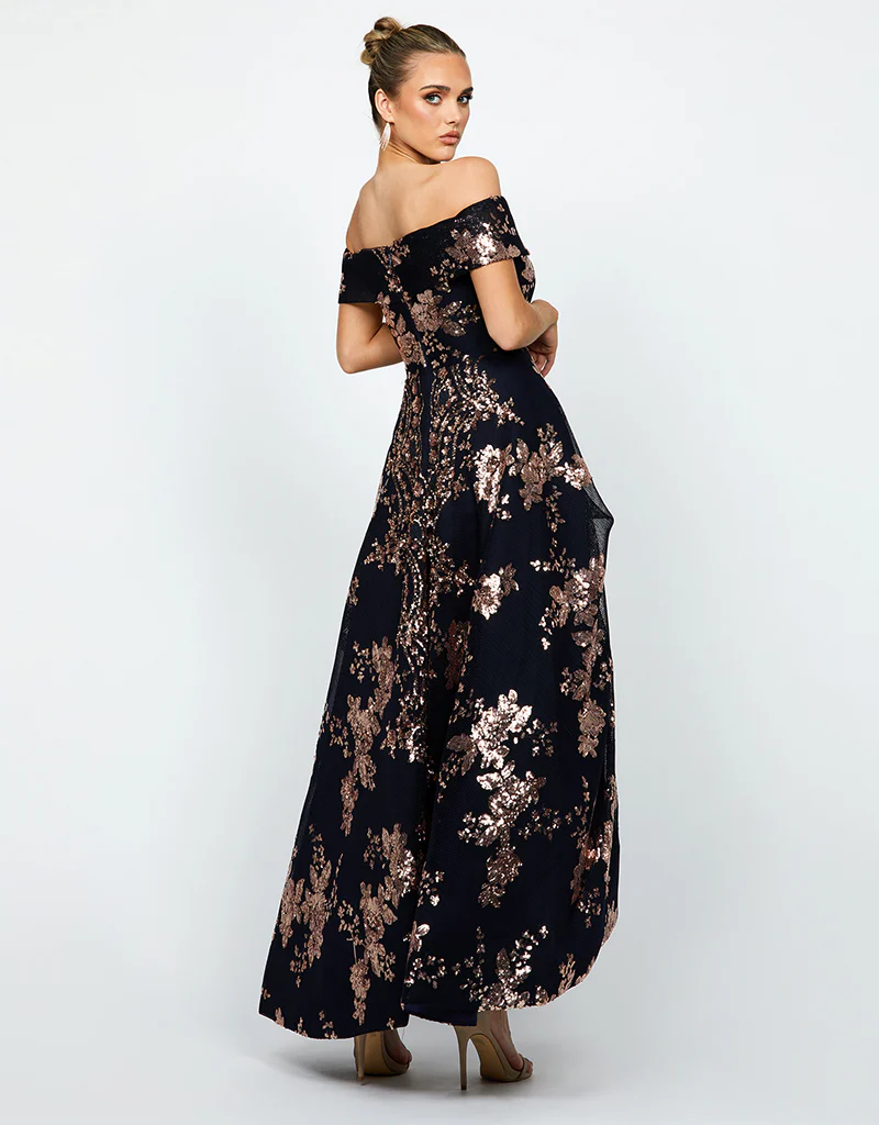 MADE TO ORDER - JESSIE OFF SHOULDER MESH BALL GOWN MTO B33D41HL - Image 5