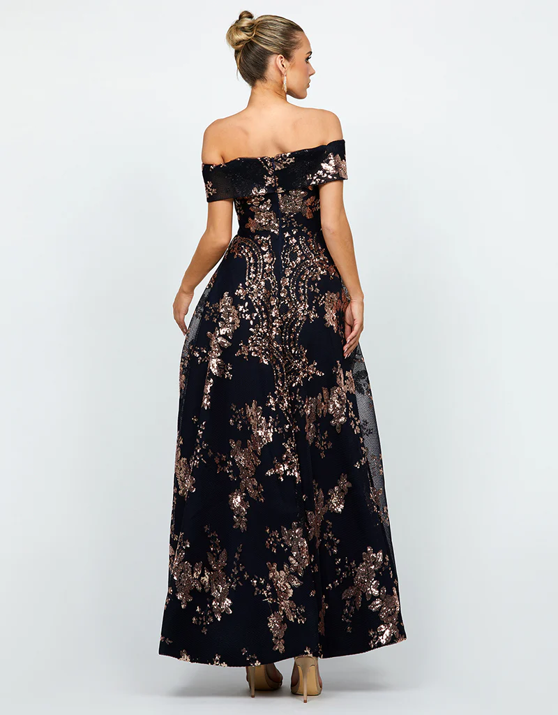 MADE TO ORDER - JESSIE OFF SHOULDER MESH BALL GOWN MTO B33D41HL - Image 7