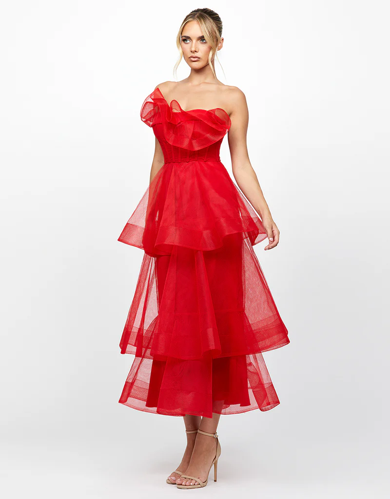 MADE TO ORDER -KASCADE TIERED RUFFLE MIDAXI B68D07L - Image 14