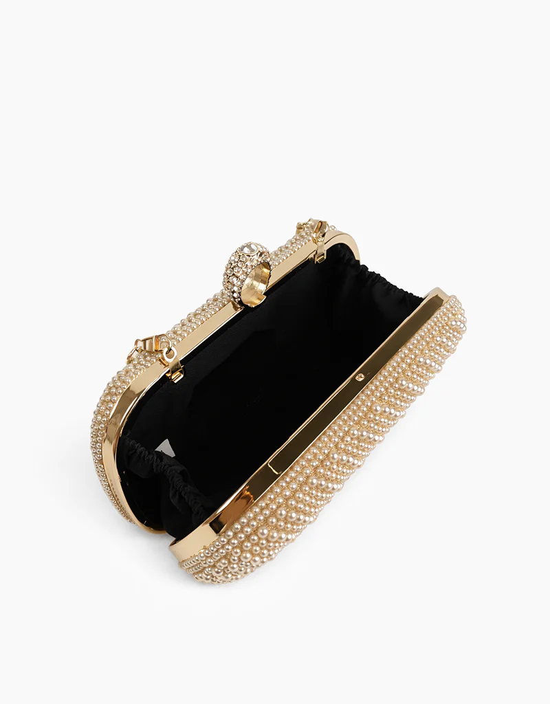 MARIBEL PEARL CLUTCH CHAMPAGNE YX102 - Image 3