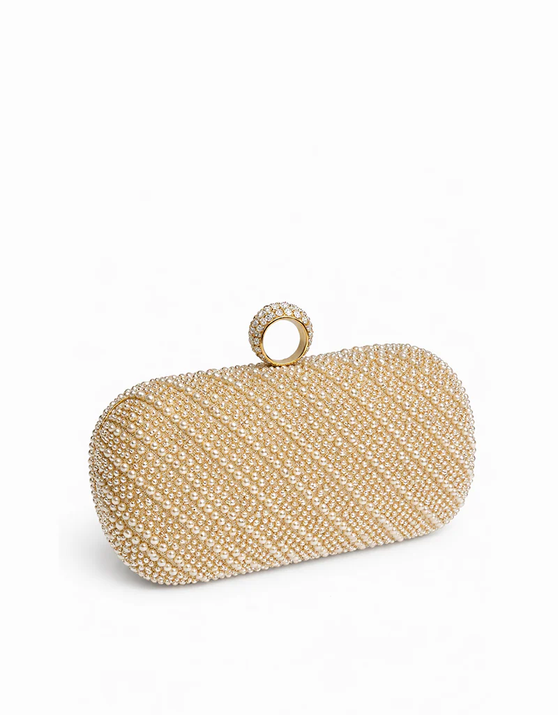 MARIBEL PEARL CLUTCH CHAMPAGNE YX102 - Image 4