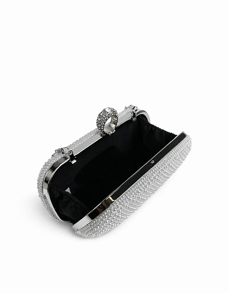 MARIBEL PEARL CLUTCH WHITE YX102 - Image 4