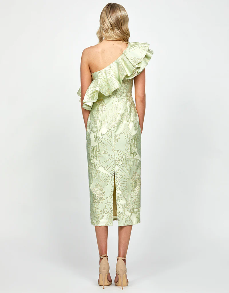 MELINA ONE SHOULDER FRILL MIDI B73D28S - Image 5