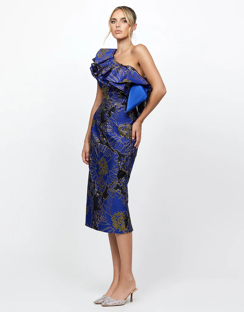 MELINA ONE SHOULDER FRILL MIDI B73D28S - Image 6