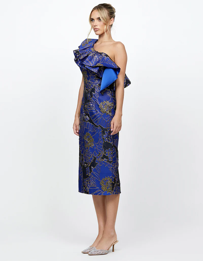 MELINA ONE SHOULDER FRILL MIDI B73D28S - Image 7