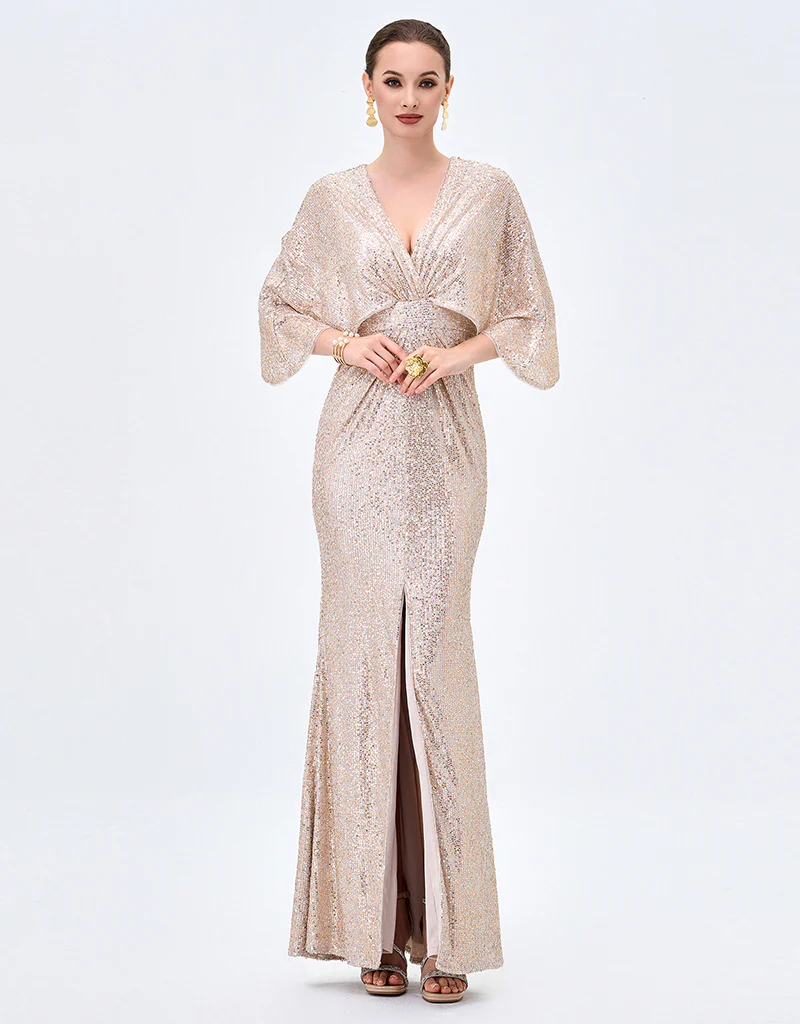 OPRAH CAPE GOWN B77D28L - Nude/Copper